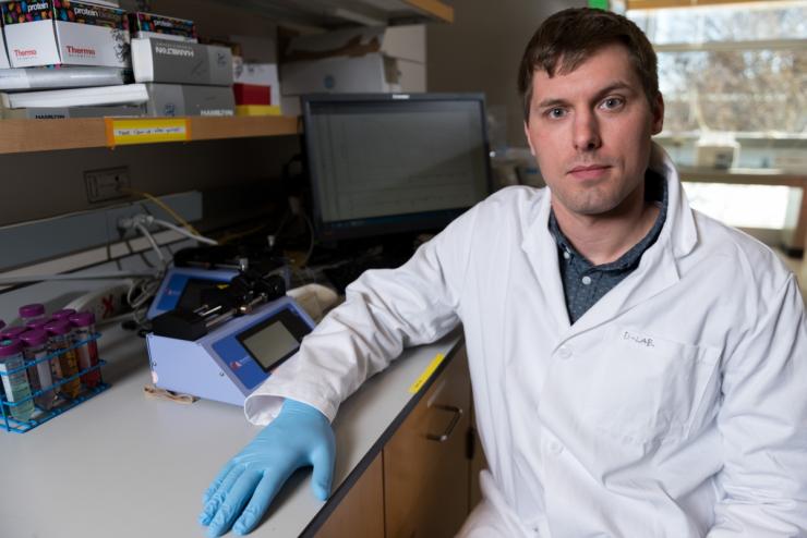 James Dahlman, assistant professor, in the Wallace H. Coulter Department of Biomedical Engineering