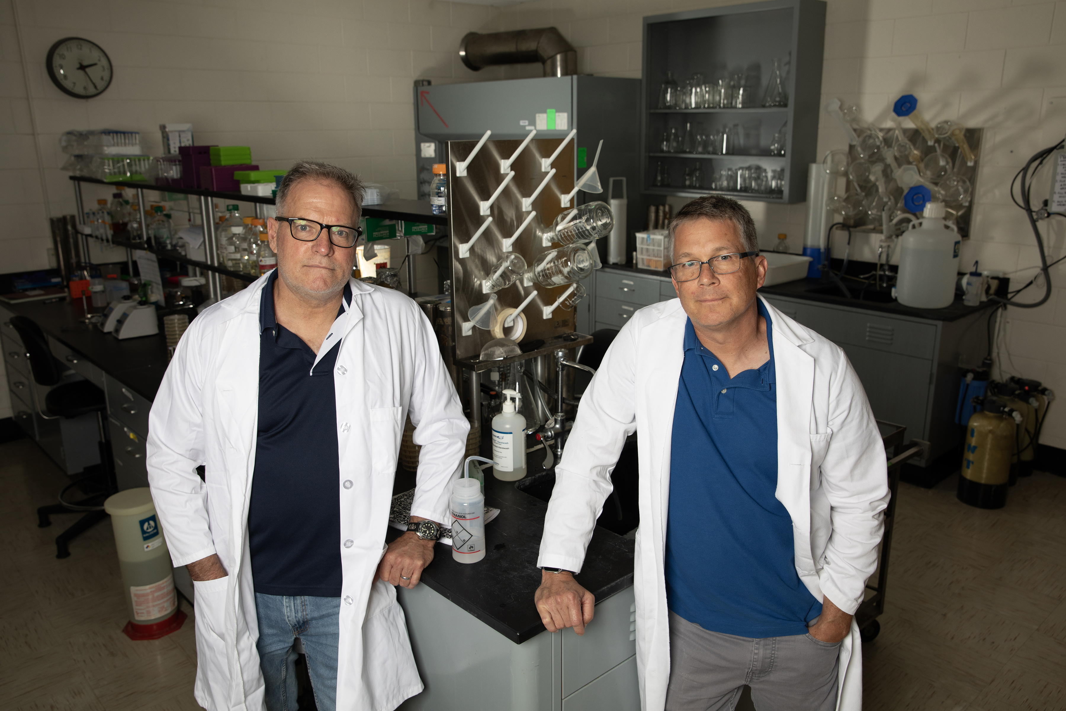 GTRI Researchers Michael Farrell (left) and Brian Hammer (right)
